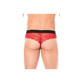 String rouge en dentelle délicate 